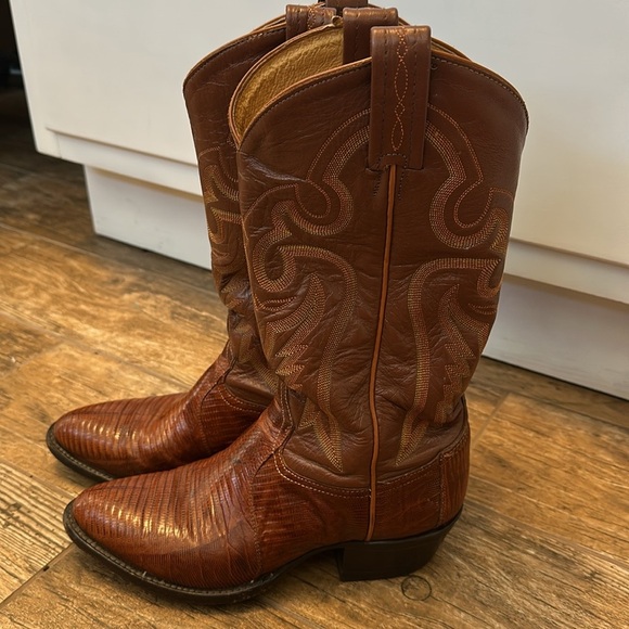 Vintage Tony Lama Exotic Mens Lizard Cowboy Western Boots style 8540 size 6D - Picture 2 of 7